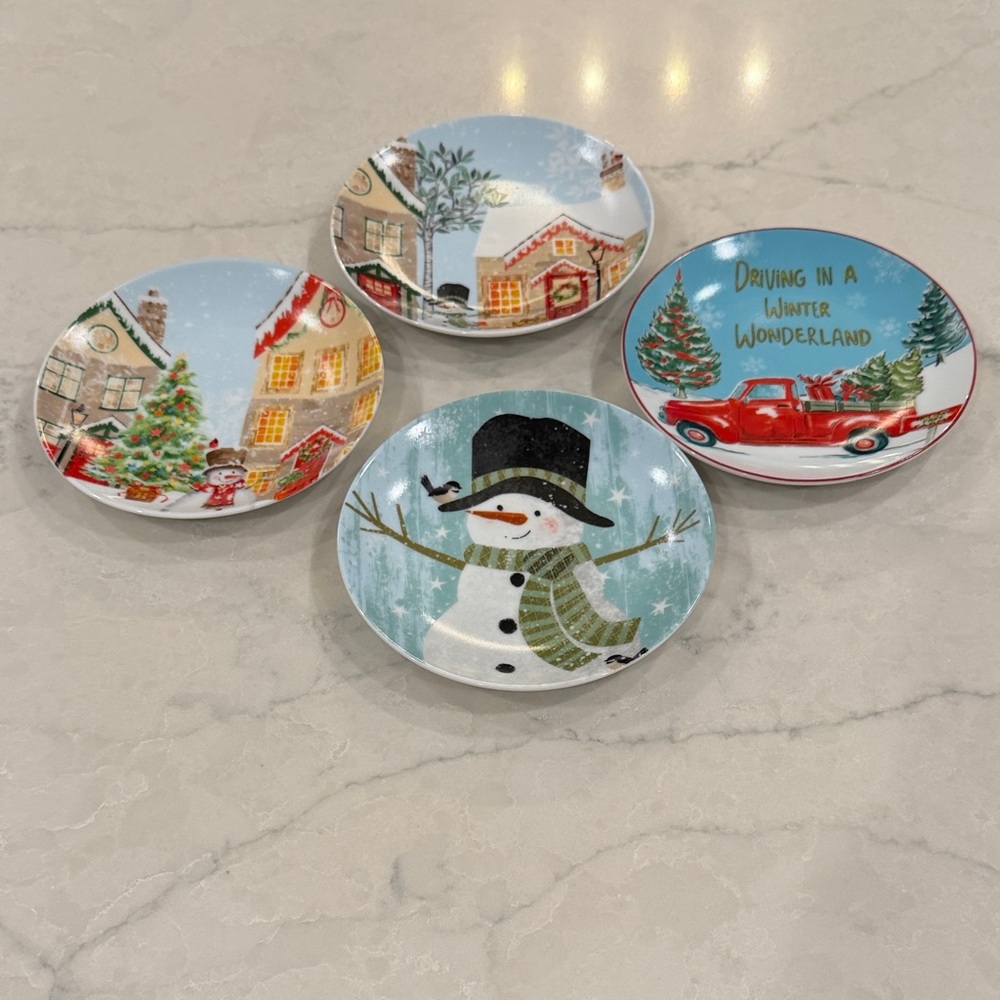 Madison Studio Festive Snowman and Village Plates Set